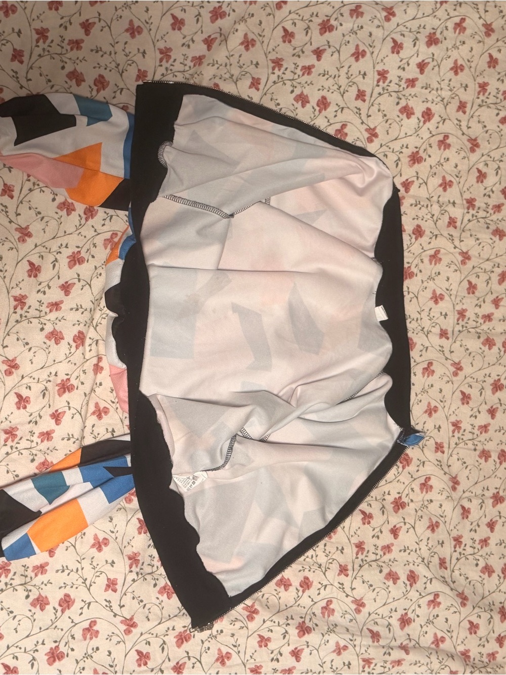 SHEIN Multicolor Geometric Colorblock Bomber Jacket - Picture 11 of 15